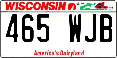 WI license plate 465WJB