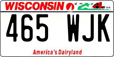 WI license plate 465WJK