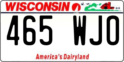WI license plate 465WJO