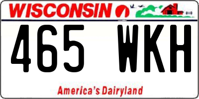 WI license plate 465WKH