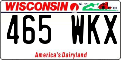 WI license plate 465WKX