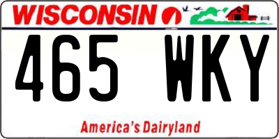 WI license plate 465WKY