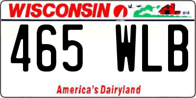 WI license plate 465WLB