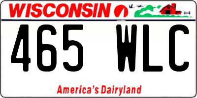 WI license plate 465WLC