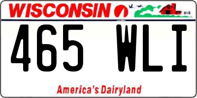 WI license plate 465WLI