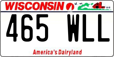 WI license plate 465WLL