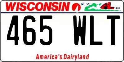WI license plate 465WLT