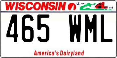 WI license plate 465WML