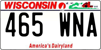 WI license plate 465WNA