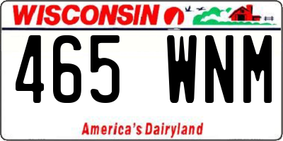 WI license plate 465WNM