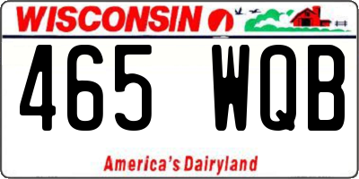 WI license plate 465WQB