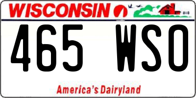WI license plate 465WSO