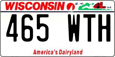 WI license plate 465WTH