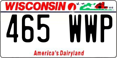WI license plate 465WWP