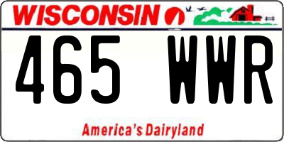 WI license plate 465WWR