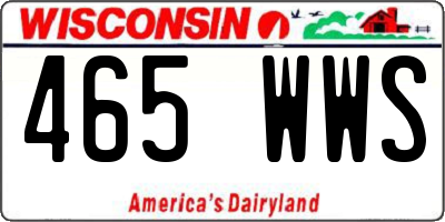 WI license plate 465WWS