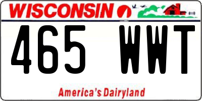 WI license plate 465WWT