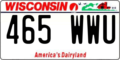WI license plate 465WWU