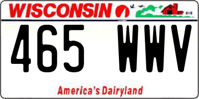 WI license plate 465WWV