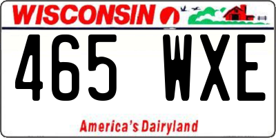 WI license plate 465WXE