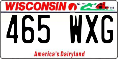 WI license plate 465WXG