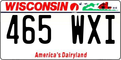 WI license plate 465WXI