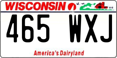 WI license plate 465WXJ