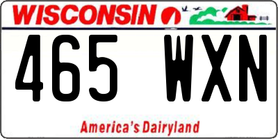 WI license plate 465WXN