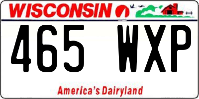 WI license plate 465WXP