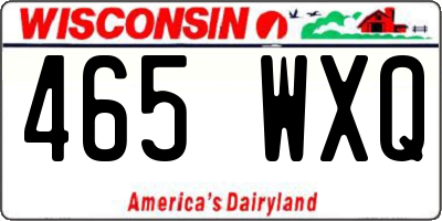 WI license plate 465WXQ