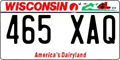 WI license plate 465XAQ