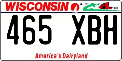 WI license plate 465XBH