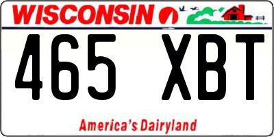 WI license plate 465XBT