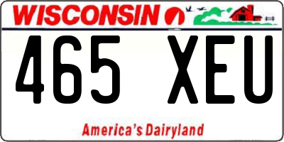 WI license plate 465XEU