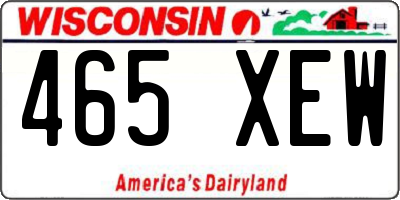 WI license plate 465XEW