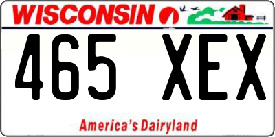 WI license plate 465XEX