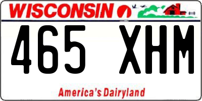 WI license plate 465XHM
