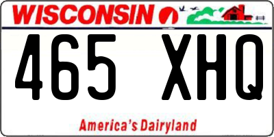 WI license plate 465XHQ