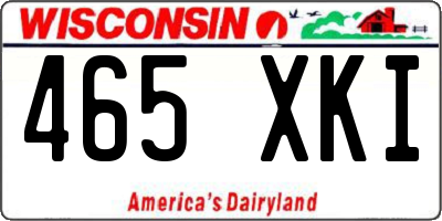 WI license plate 465XKI