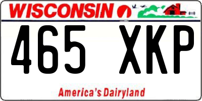 WI license plate 465XKP