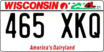 WI license plate 465XKQ