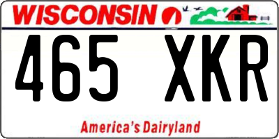 WI license plate 465XKR