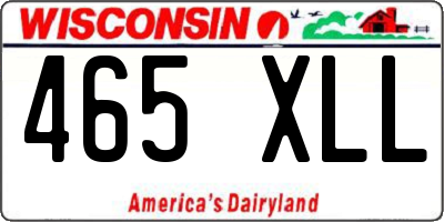 WI license plate 465XLL