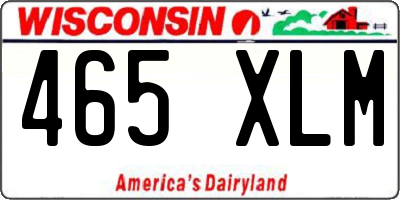 WI license plate 465XLM