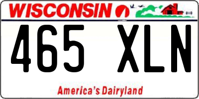 WI license plate 465XLN