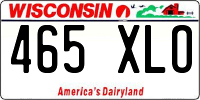 WI license plate 465XLO