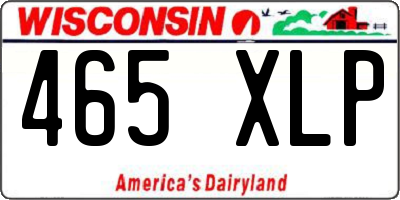 WI license plate 465XLP