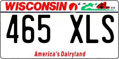 WI license plate 465XLS
