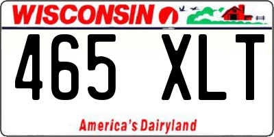 WI license plate 465XLT