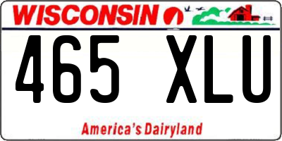WI license plate 465XLU